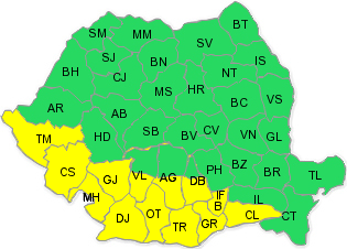 Trei zile de ploi abundente în 13 judeţe din ţară