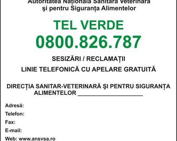 Sesizări DSVSA la Tel Verde Sesizări DSVSA la Tel Verde