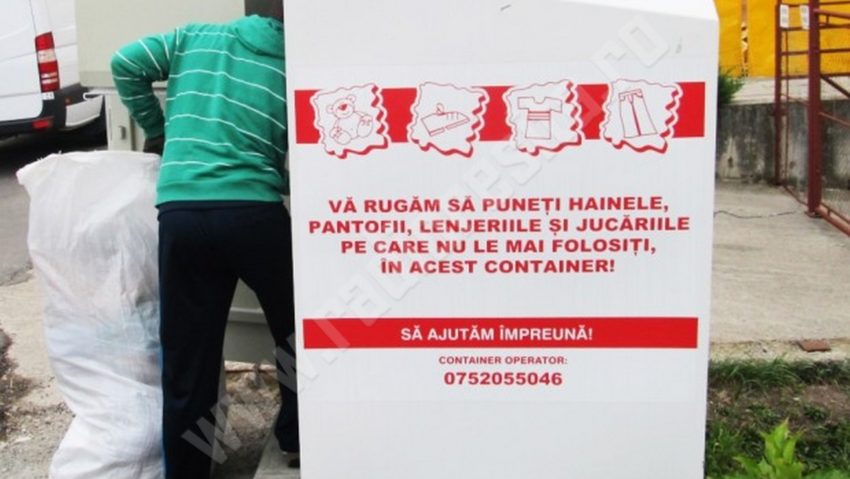 Containere pentru donaţii de haine Containere pentru donaţii de haine