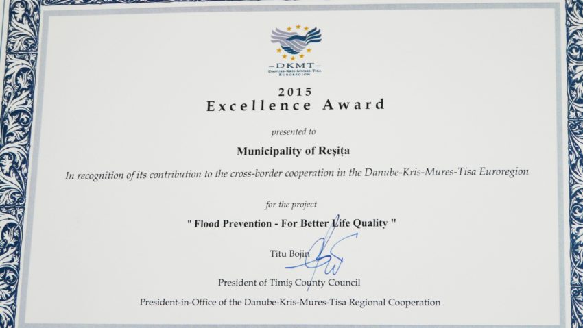 „Premiu de excelenţă” pentru Primăria Reşiţa, din partea Euroregiunii DKMT „Premiu de excelenţă” pentru Primăria Reşiţa, din partea Euroregiunii DKMT