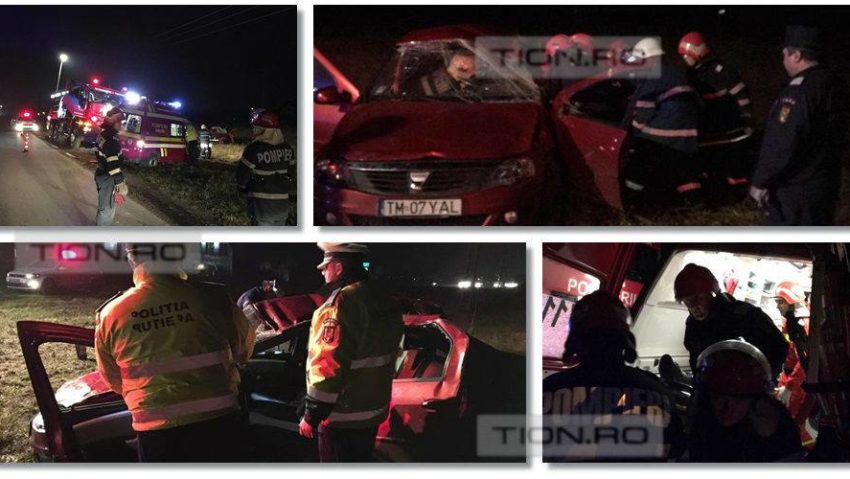 Accident de circulație în vestul ţării.Un bărbat a rămas încarcerat după ce s-a răsturnat cu maşina Accident de circulație în vestul ţării.Un bărbat a rămas încarcerat după ce s-a răsturnat cu maşina