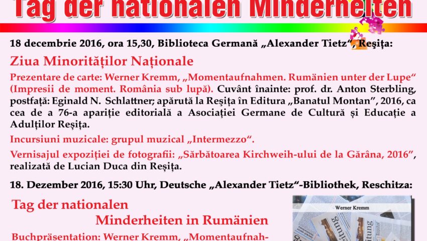 Etnicii germani din Banatul Montan sărbătoresc Ziua Minorităților Naționale Etnicii germani din Banatul Montan sărbătoresc Ziua Minorităților Naționale