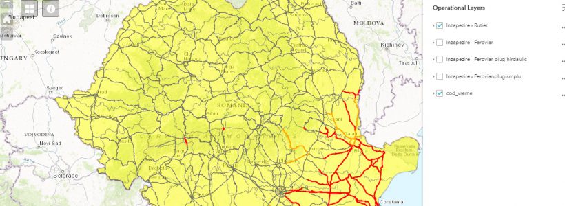 Ministerul Transporturilor: Hartă în timp real cu drumurile înzăpezite Ministerul Transporturilor: Hartă în timp real cu drumurile înzăpezite