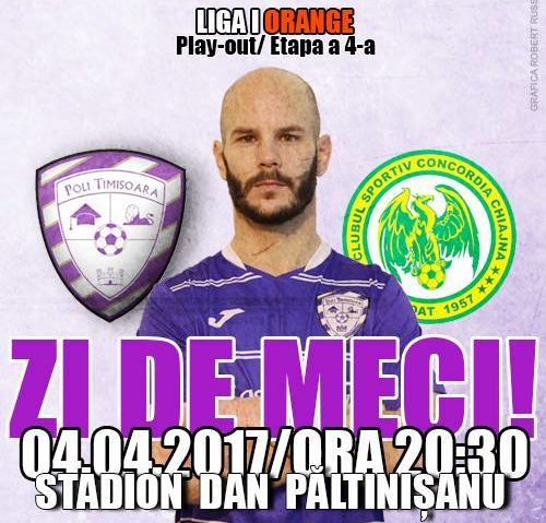 Derby pentru evitarea retrogradării: ACS Poli Timişoara – Concordia Chiajna Derby pentru evitarea retrogradării: ACS Poli Timişoara – Concordia Chiajna