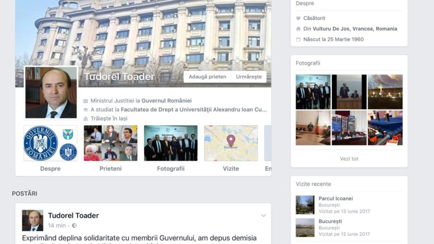 Ministrul Justiției, Tudorel Toader și-a anunțat demisia, pe Facebook! Ministrul Justiției, Tudorel Toader și-a anunțat demisia, pe Facebook!