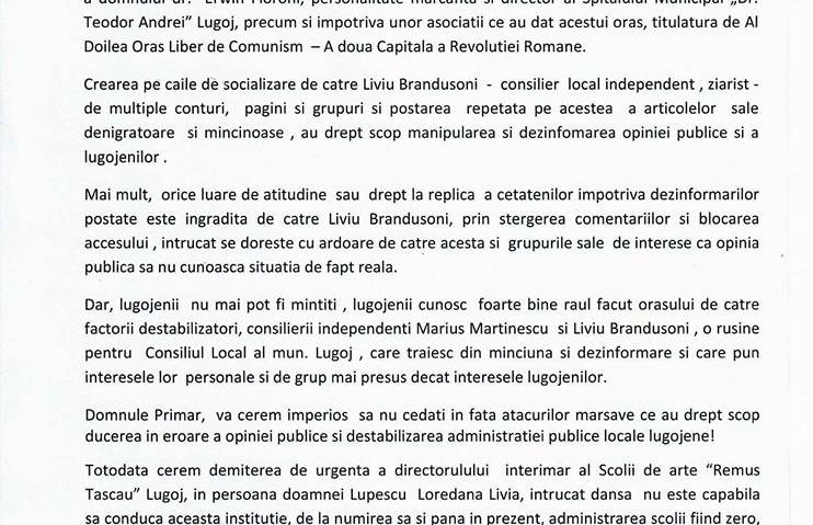 Societatea civilă lugojană ia atitudine față de atacurile din mediul virtual. Societatea civilă lugojană ia atitudine față de atacurile din mediul virtual.