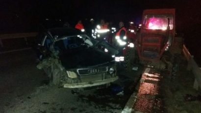 Accident pe DN1H între un tractor și un autoturism. Un mort și șapte răniți, printre care trei copii