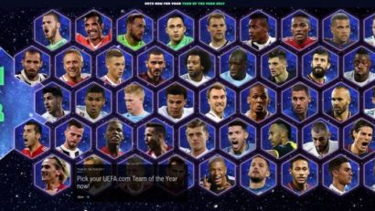 Fotbal: UEFA a anunțat cei 50 de jucători nominalizați pentru echipa anului 2017