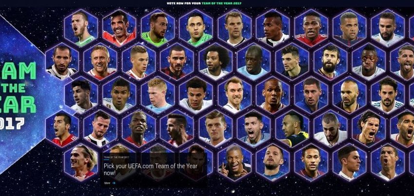 Fotbal: UEFA a anunțat cei 50 de jucători nominalizați pentru echipa anului 2017 Fotbal: UEFA a anunțat cei 50 de jucători nominalizați pentru echipa anului 2017