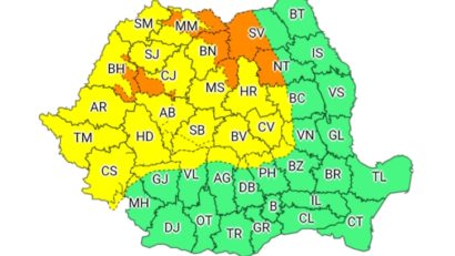 Meteorologii au emis avertizări de vânt puternic, ninsoare și viscol