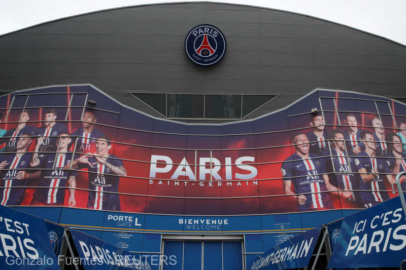 General view of the Parc de Princes stadium a day before the Champions League match between Paris Saint-Germain and Borussia Dortmund, in Paris