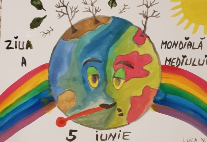 Desene Protejarea Mediului Inconjurator [FOTO] Expoziţie online de desene de Ziua Mondială a Mediului în Caraş