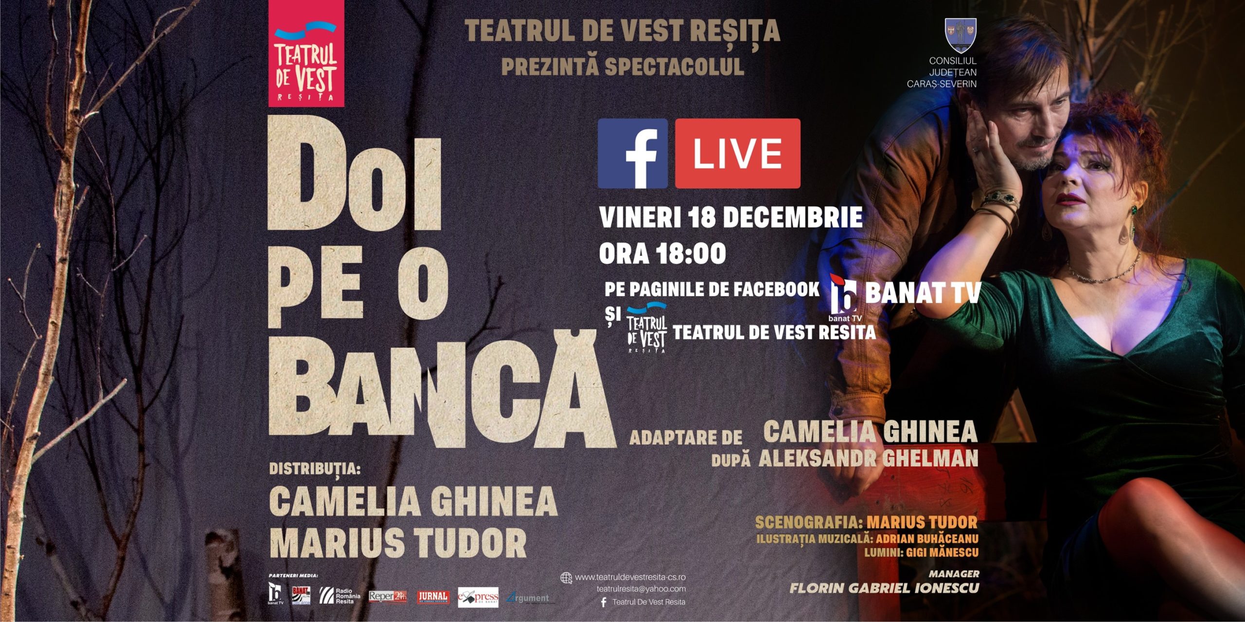 Foto Teatrul De Vest PrezintÄƒ Doi Pe O BancÄƒ Online Pe Pagina De Facebook Radio Romania ReÈ™iÈ›a