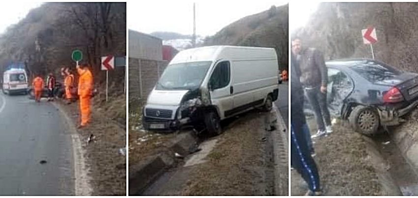 Accident rutier pe DN58 la Câlnic Accident rutier pe DN58 la Câlnic
