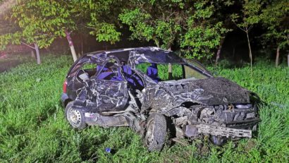 [FOTO] Impact violent pe DN 6. A fost, totuşi, cu noroc