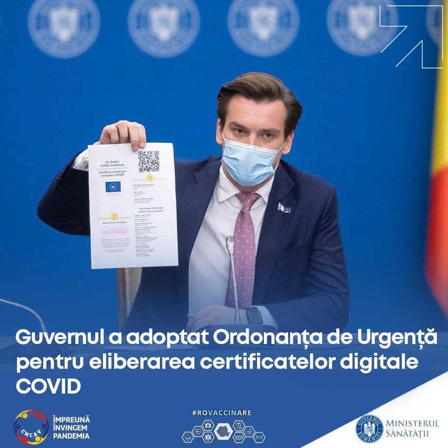 Andrei Baciu: Certificatul digital este gratuit şi va fi recunoscut în cele 27 de ţări ale Uniunii Europene, plus statele din Spaţiul Schengen - Vimarsana News