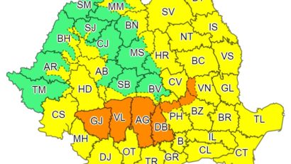Cod GALBEN de instabilitate atmosferică accentuată