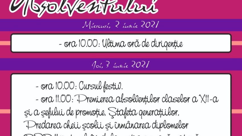 Zilele Absolventului, cu festivităţi, la Colegiul Naţional „Diaconovici-Tietz” din Reşiţa Zilele Absolventului, cu festivităţi, la Colegiul Naţional „Diaconovici-Tietz” din Reşiţa