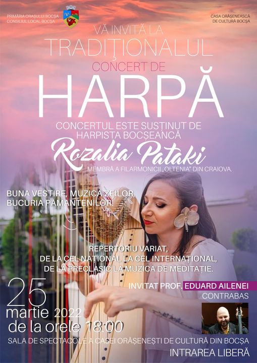 Recital de harpă la Bocşa de Buna Vestire