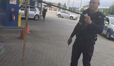 Mehedinți: Jandarmii au intervenit pentru îndepărtarea unui șarpe de peste 150 de centimetri