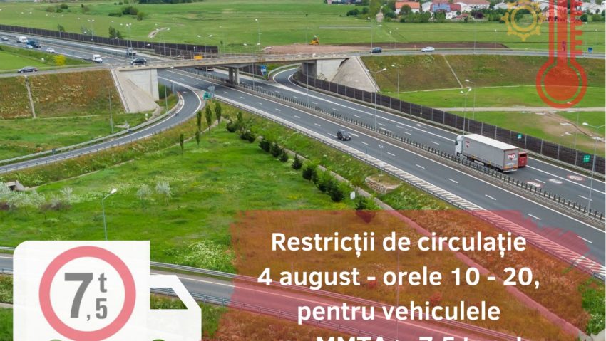 Canicula impune noi restricţii de trafic pentru autovehiculele de peste 7,5 tone Canicula impune noi restricţii de trafic pentru autovehiculele de peste 7,5 tone