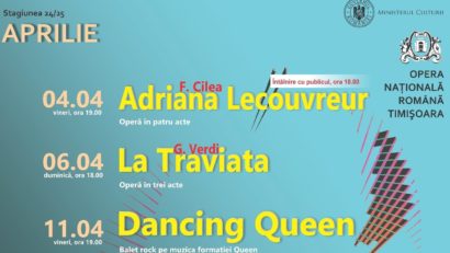 Spectacole în luna aprilie 2025 la Opera Națională Română din Timișoara