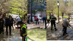 Acțiune de curățenie în Parcul Central Băile Herculane