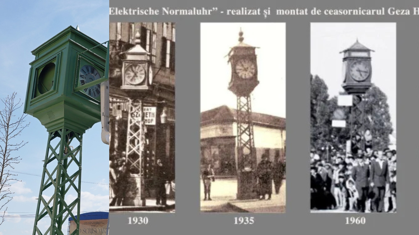 Lugoj: Ceasul electric construit în 1924, complet restaurat și repus în ...