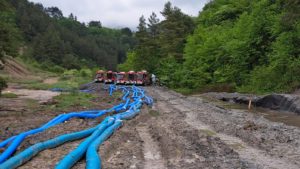 Harghita: Continuă lucrările de impermeabilizare a zonei afectate de infiltrațiile din Salina Praid