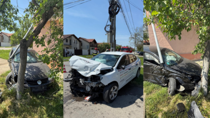 Două fetițe și mama lor, rănite într-un accident rutier la Giroc