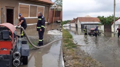 Inundații la Bocșa: se intervine pentru limitarea pagubelor în 20 de gospodării