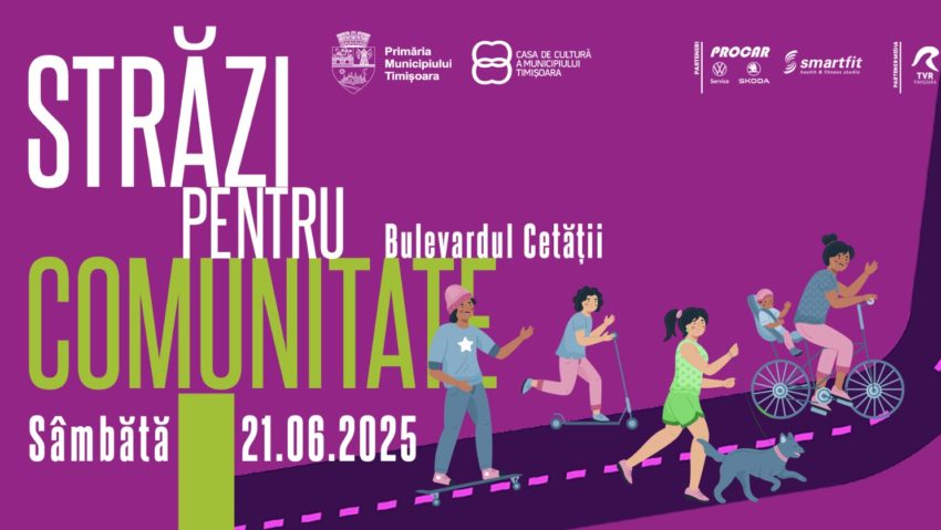 Timișoara deschide Bulevardul Cetății pentru oameni, nu pentru mașini: „Străzi pentru Comunitate” revine pe 21 iunie Timișoara deschide Bulevardul Cetății pentru oameni, nu pentru mașini: „Străzi pentru Comunitate” revine pe 21 iunie