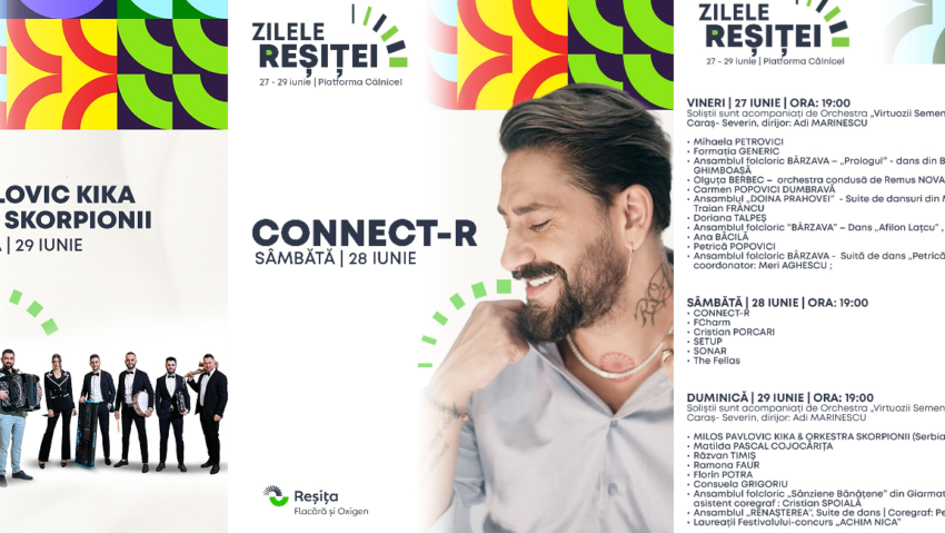 Connect-R, FCharm și Skorpioni din Serbia – capete de afiș la Zilele Reșiței Connect-R, FCharm și Skorpioni din Serbia – capete de afiș la Zilele Reșiței