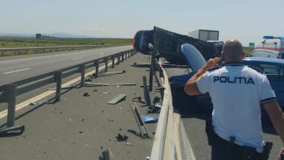 Accident rutier pe Autostrada A1, sensul Timișoara – Margina: trafic blocat și deviat prin nodul rutier de la km 475