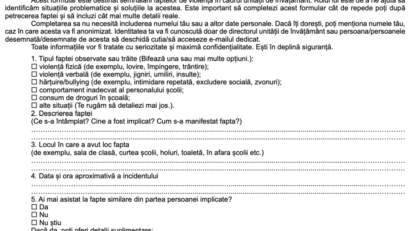 „Butonul roșu” pentru sesizarea anonimă a violenței și consumului de droguri în școli, publicat în Monitorul Oficial