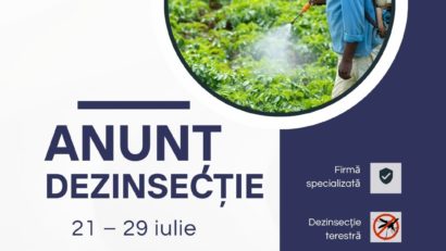 Lucrări de dezinsecție în Reșița pentru combaterea țânțarilor, între 21 și 29 iulie 2025