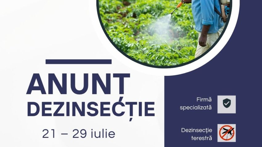 Lucrări de dezinsecție în Reșița pentru combaterea țânțarilor, între 21 și 29 iulie 2025
