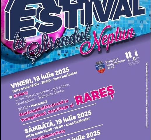 Arad Estival continuă între 18 – 20 iulie, la Ștrandul Neptun! Arad Estival continuă între 18 – 20 iulie, la Ștrandul Neptun!