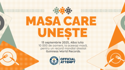 România va intra în Cartea Recordurilor cu „Masa care Unește” – cel mai lung prânz din lume, din materiale reciclabile, organizat la Alba Iulia