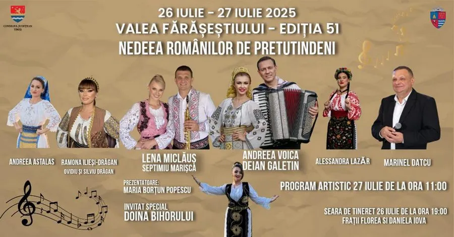 Nedeea Românilor de Pretutindeni 2025: Ediția 51 aduce folclor autentic pe Valea Fărășeștiului