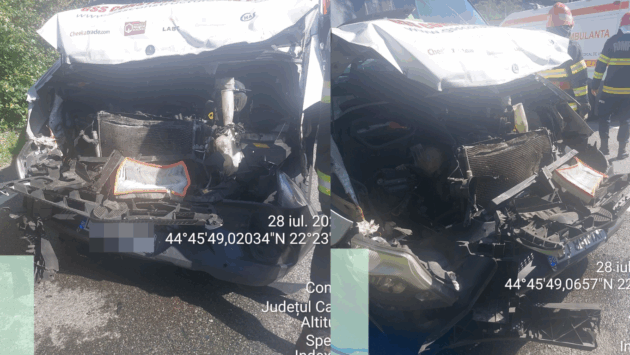 Accident rutier grav între un microbuz și un camion pe DN6, în zona Topleț – activat Planul Roșu de Intervenție