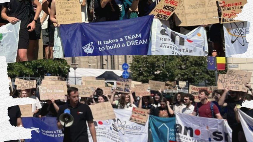 Studenții din Reșița susțin menținerea burselor și protestele din marile centre universitare