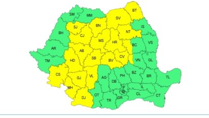 Cod galben de instabilitate atmosferică și ploi torențiale