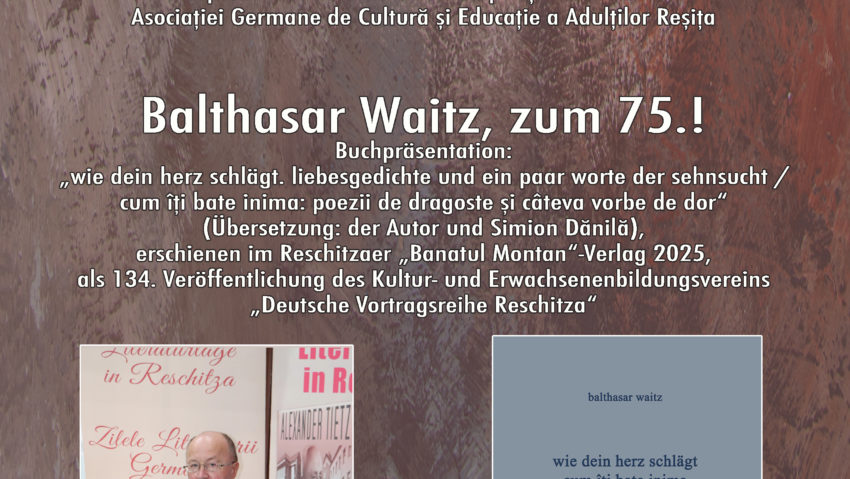 Balthasar Waitz, sărbătorit la 75 de ani cu o nouă carte lansată la Reșița Balthasar Waitz, sărbătorit la 75 de ani cu o nouă carte lansată la Reșița