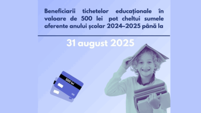 Cardurile educaționale 2024-2025 trebuie folosite până pe 31 august – banii rămași vor fi retrași automat