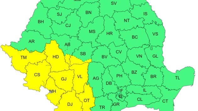 Cod galben de furtuni și vijelii în Banat, Oltenia și sud-vestul Transilvaniei. Județele vizate de atenționarea ANM