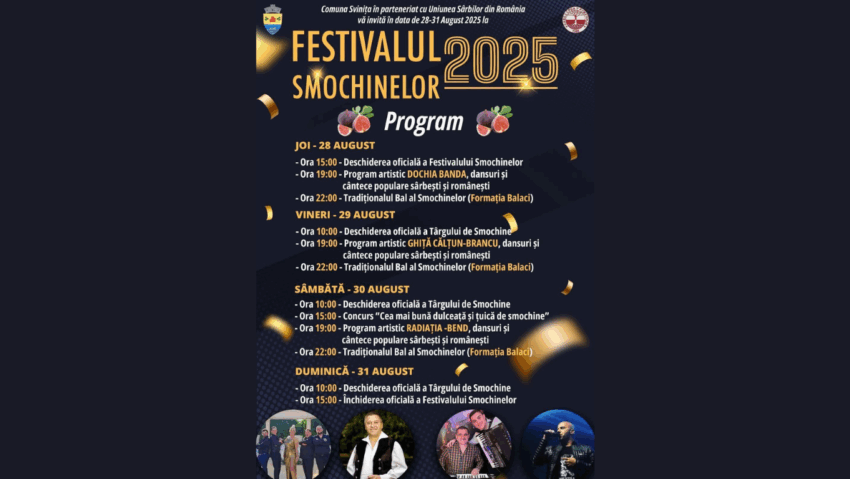 Festivalul Smochinelor 2025 din Svinița ajunge la ediția a XXVI-a