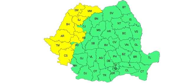 Ploi şi vijelii, de duminică seară, în mai multe regiuni din vestul ţării Ploi şi vijelii, de duminică seară, în mai multe regiuni din vestul ţării