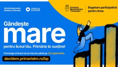 Primăria Timişoara caută membri pentru Comisia de Buget Participativ dedicată liceenilor