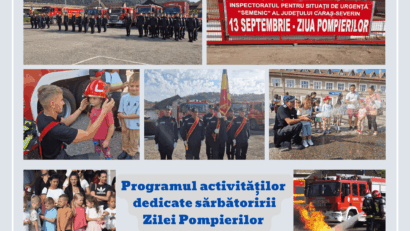 Ziua Pompierilor 2025 în Caraș-Severin: Porți deschise, exerciții demonstrative și ceremonii dedicate eroilor salvatori
